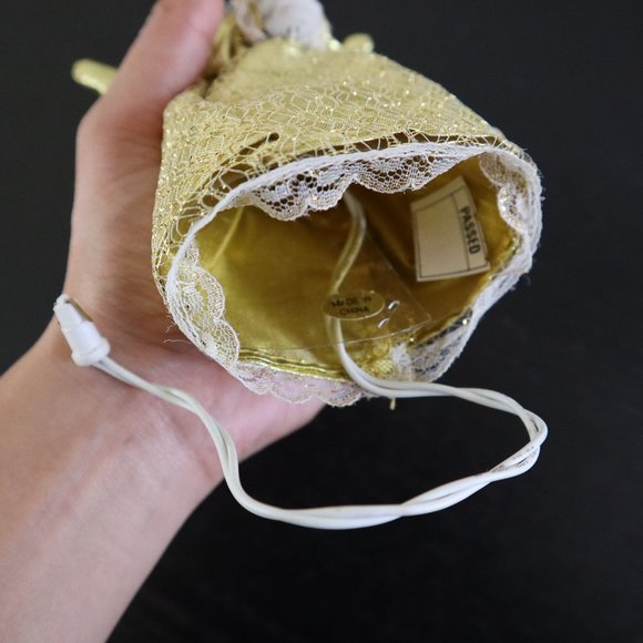 Vintage Porcelain Gold Angel Holding Light Christmas tree topper or ornament 🎄 - Picture 2 of 6